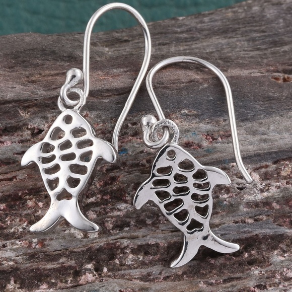 Jewelry - Artisan Crafted Sterling Silver Fish Earrings (3.0